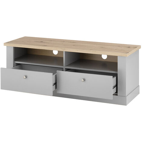 Wohnzimmer TV Lowboard In Grau Mit Artisan Eiche Nb. CHATHAM-61, B/H/T ...