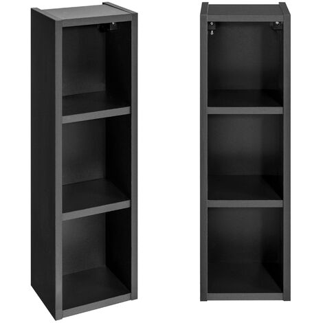 Badezimmer Regal-Hängeschrank in dunkelgrau PUEBLA-56-BLUE, B/H/T ca. 20/65/15 cm (1/4)