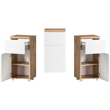 Lomadox Bad-Hängeschrank Wotan Eiche - 40x64x20 Cm Mit Softclose-Funktion