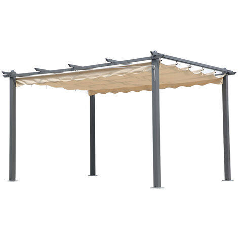 Pavillon GAZA-120 mit cremefarbigen Faltdach, B/H/T: ca. 295/225/395 cm (1/2)