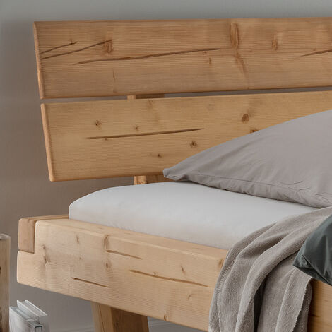 Lomadox Massivholz Doppelbett 200x200cm - Mit 2 Nachttischen, Eiche