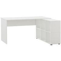Eckschreibtisch Büro SISAK-80 in weiß, B/H/T: ca. 150/73,6/121,6 cm