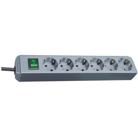 BRENNENSTUHL 1159540015 ECO-Line 6F.silber Mehrfach-Steckdosenleiste
