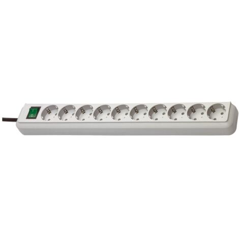 Brennenstuhl 1159350010 Steckdosenleiste mit Schalter 10fach Lichtgrau Schutzkontakt 1 St.