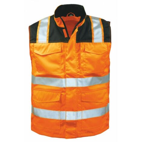 MIRKO Warnschutz-Weste Orange/Schwarz Größe 5-XXXL(66/68) (1/2)