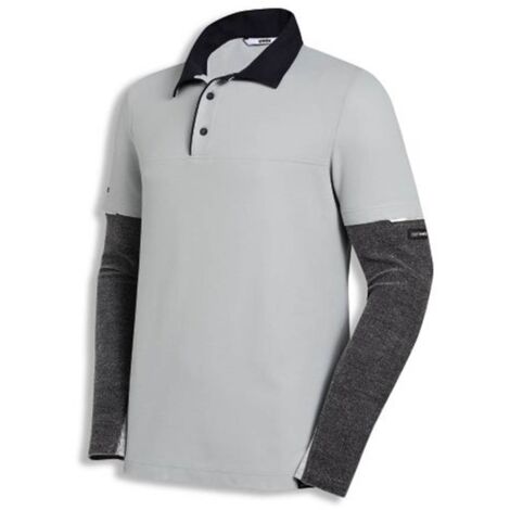 Uvex Cut Nanoflex Herren-Arbeitsshirt - Hellgraues Männer-Poloshirt - Ärmel mit Schnittschutz-Stufe 5: M (1/2)