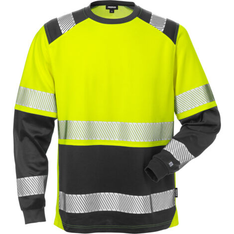 Fristads 129514-196-2XL High Vis T-Shirt Langarm, Kl. 2 7457 THV Dynamic Rippstr (1/2)