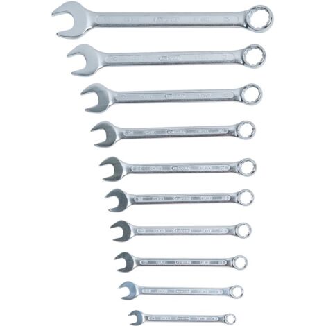 KS Tools 517.0080 CLASSIC Ringmaulschlüssel-Satz, abgewinkelt, 10-tlg. 8-22mm