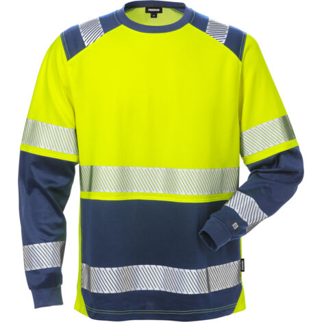 Fristads 129514-171-4XL High Vis T-Shirt Langarm, Kl. 2 7457 THV Dynamic Rippstr (1/2)