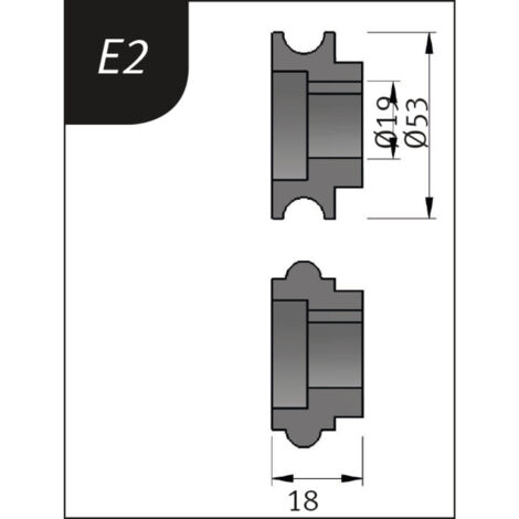 Metallkraft Biegerollensatz Typ E2, Ø 53 x 19 x 18 mm, 3880122 (1/2)