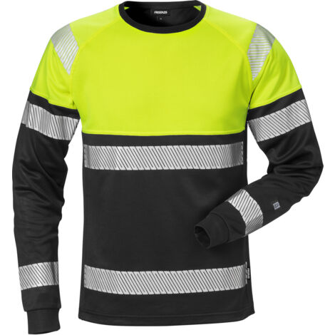 Fristads 129513-196-XL High Vis T-Shirt Langarm Kl. 1 7519 THV - Rippstrickkrage