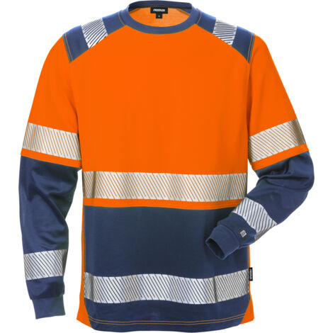 Fristads 129514-271-L High Vis T-Shirt Langarm, Kl. 2 7457 THV Dynamic Rippstric (1/2)