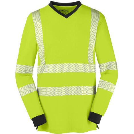 4PROTECT® Warnschutz-Langarm-Shirt JACKSONVILLE leuchtgelb/grau 3437 Gr. XS (1/4)