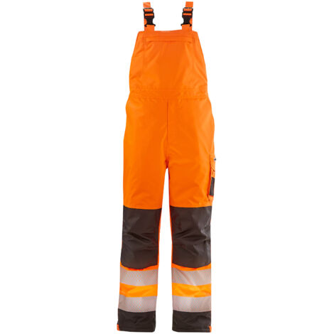 Warn-Winter-Wetterschutz-Latzhose ATLANTA leuchtorange/grau Größe XXL (1/5)