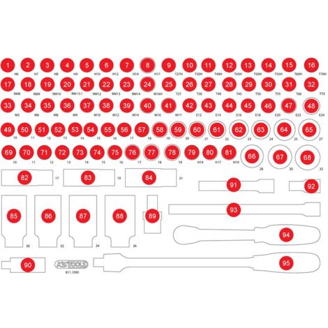 KS-Tools 811.1095-97 Leere Schaumstoffeinlage zu 811.1095 (1/2)