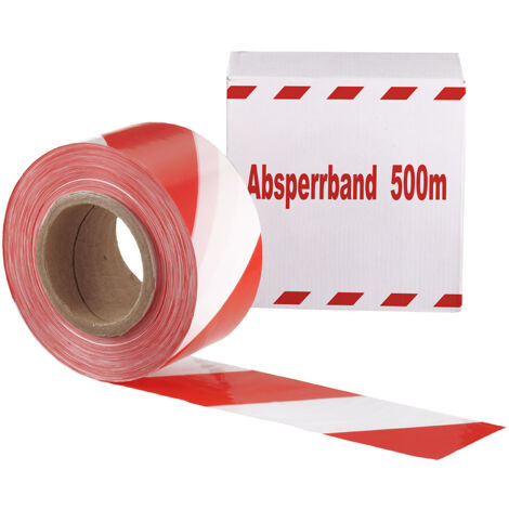 Gr .500 Meter BAUSTELLEN-ABSPERRBAND rot Construction Site Barrier Tape (1/2)