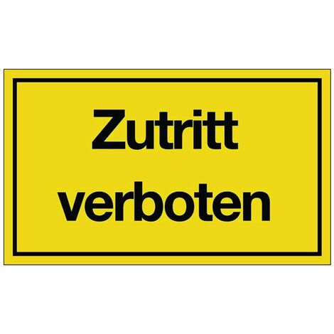 Hinweiszeichen Zutritt verboten L250xB150 mm gelb schwarz Kunststoff (1/2)