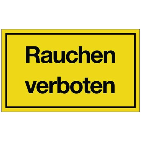 Hinweiszeichen Rauchen verboten L250xB150mm gelb schwarz Ku. (1/2)