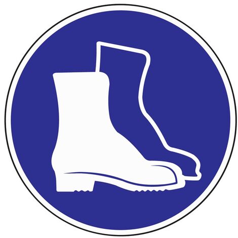 Gebotszeichen Fußschutz benutzen Folie