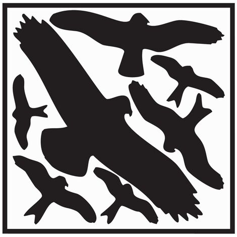 Aufkleber L290xB320 mm Vogelschutzset,Vogelsymbole Folie selbstkl. (1/2)