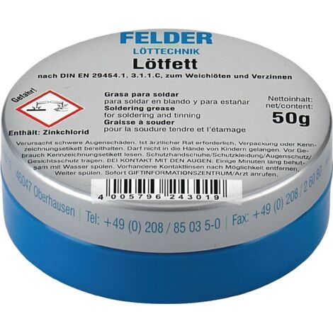 Felder – Lötfett 50 g – Pastöses Flussmittel für Kupfer und Kupferlegierungen – Für Metallverarbeitung und Klempnerarbeiten (1/4)