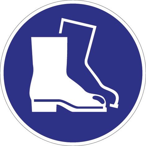 Gebotszeichen Fußschutz benutzen Folie (1/2)
