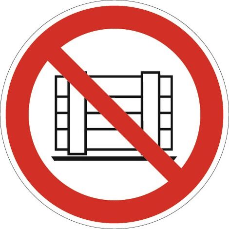 Verbotszeichen ASR A1.3/DIN EN ISO 7010 Abstellen oder Lagern verboten Folie (1/2)