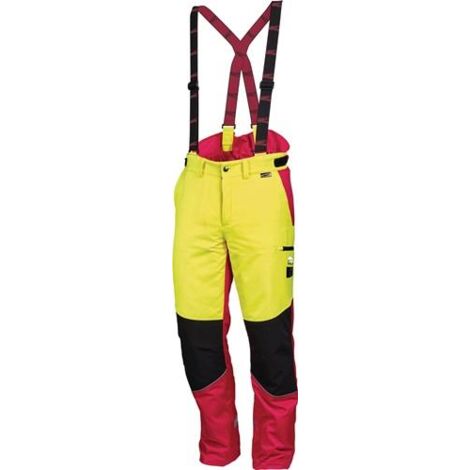 Forstschutzhose Komfort Gr.48 neongelb/rot