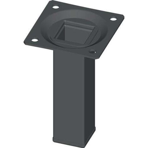 Möbelfuß schwarz RAL 9005 25x25mm H.300mm Platte ALFER ALUMINIUM