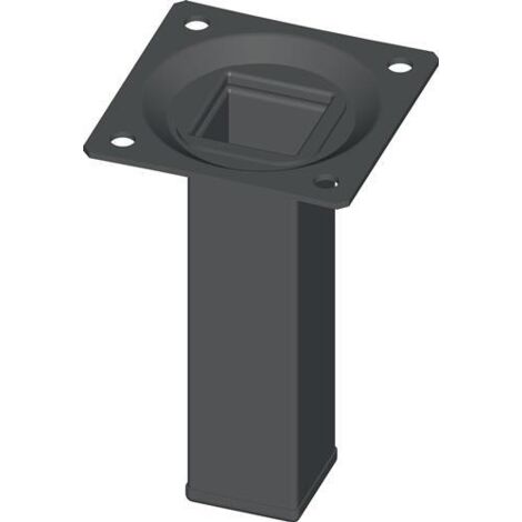ALFER ALUMINIUM 11101-00046 Möbelfuß schwarz RAL 9005 25 x 25 mm Höhe 500 mm Ans