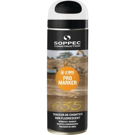 Spraydose - Baustellenmarkierer SOPPEC nicht fluoreszierend promarker weiß 9-12 Monate - 141500