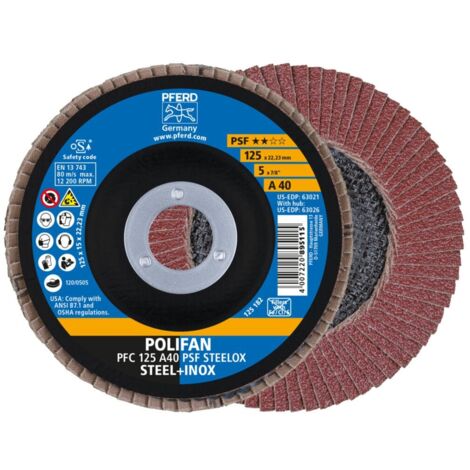 PFERD TOOLS 67744125 Fächerscheibe POLIFAN A PSF STEELOX Ø 125 mm Körnung 40 kon