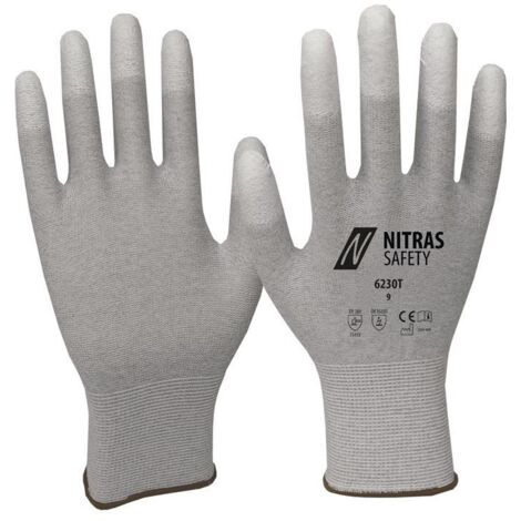 NITRAS 6230T-10 Handschuhe  Größe 10 grau/weiß EN 388, EN 16350 PSA-Kategorie II