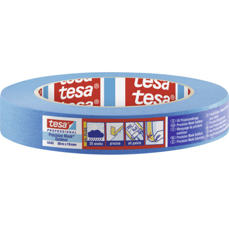 Präzisionskrepp 4440 Außen UV PLUS glatt blau L.50m B.19mm Rl.TESA