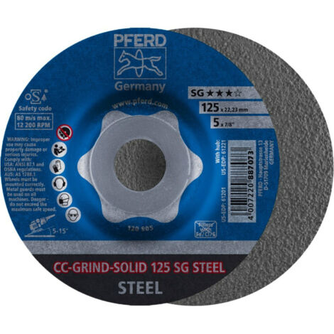 Schleifscheibe CC-GRIND-SOLID SG STEEL D125xSmm gekr.STA Bohr.22,23mm PFERD (1/5)
