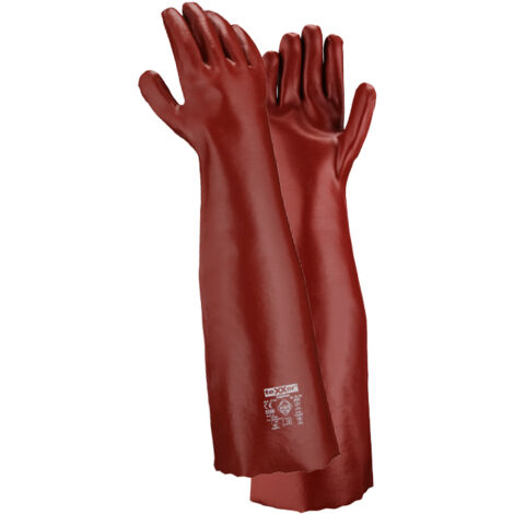 teXXor® topline Chemikalienschutzhandschuhe PVC ROTBRAUN, 60 cm Kat.3 2114 Gr.10