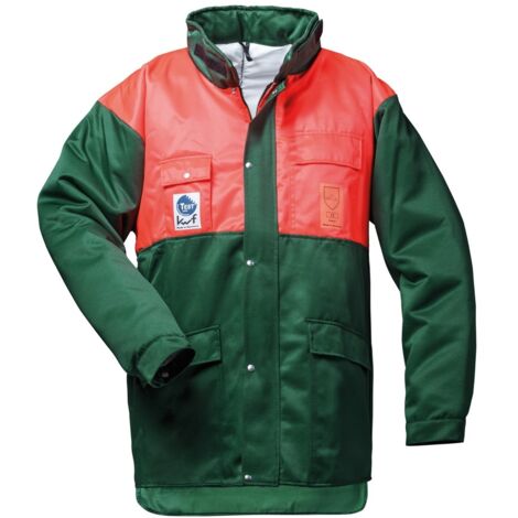 Feldtmann Schnittschutzjacke Buche Gr. M grün/rot (1/3)