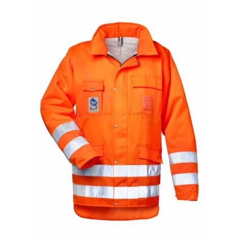 Gr .3XL (66/68) LINDE WARN- & SCHNITTSCHUTZ - JACKE ORANGE orange LINDE Warn (1/2)