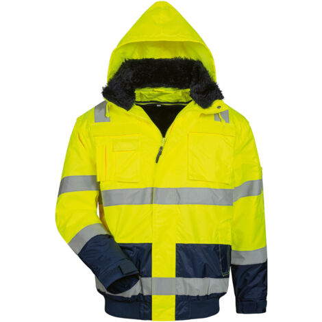 Gr .M (50/52) ARTHUR WARNSCHUTZ PILOTJACKE GELB/MARINE gelb ARTHUR HIGH VIS (1/2)