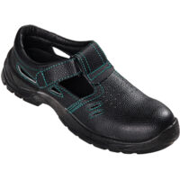 teXXor® S1-Sicherheitsklettsandalen GAP schwarz/grün Gr. 48