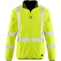 4PROTECT® Warnschutz-Softshellwendejacke RENO leuchtgelb/schwarz 3XL