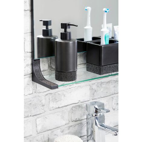 Sparkle Black Ceramic Soap Dispenser - Black