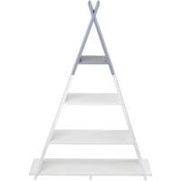 Tipi Style White/Grey Children's Floor Shelving Storage Unit - White/Green