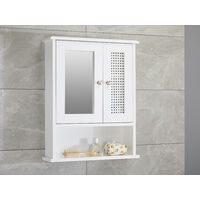 White Bathroom Double Door Wall Cabinet - White