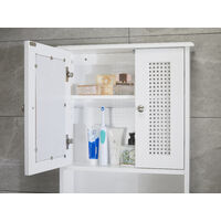 White Bathroom Double Door Wall Cabinet - White