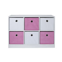 Pink & White 6 Cube Kids Storage Unit - White/Pink