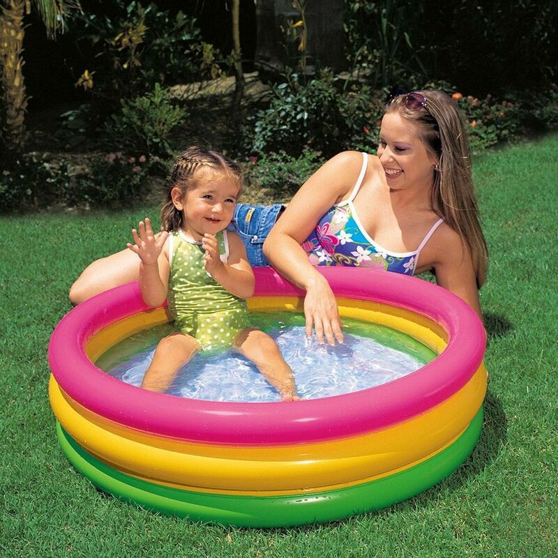 PISCINA GONFIABILE ACQUARIO 3 ANELLI 183 X 33 CM ROTONDA GIARDINO FUORI  TERRA