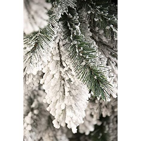 Albero di Natale Slim Gran Paradiso innevato 210 cm verde e bianco