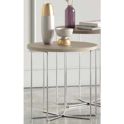 Tavolino Salotto Silver-Bianco-53 cm