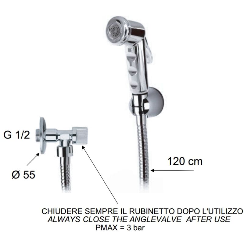 Mitepek - Spruzzatore Per Bidet Lavello Doccetta Per Lavandino WC Cromato